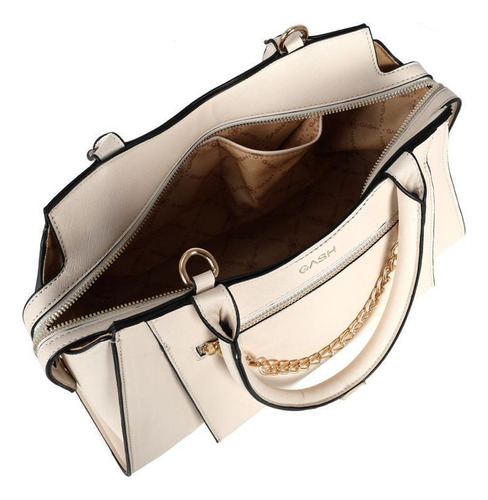 Bolsa Grande Offwhite Alça Dupla Bolso Frontal Tiracolo
