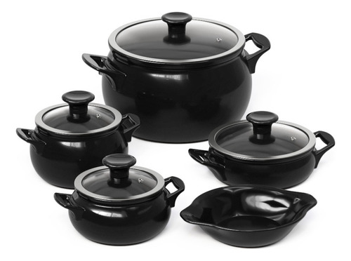 Conjunto Feijoada New Premiere 5 Peças - Preto Ceraflame Preto