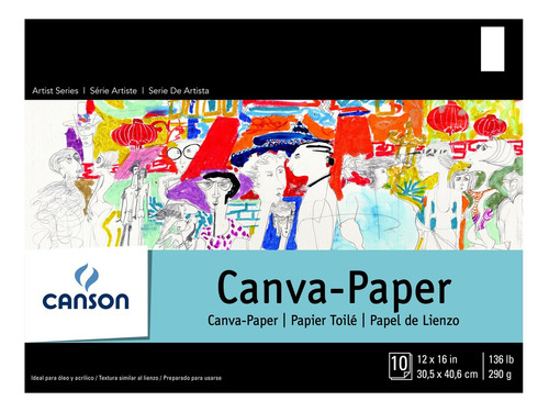 Cuaderno Dibujo Canson Papel Lienzo 30,5x40.6cm 10hojas 290g