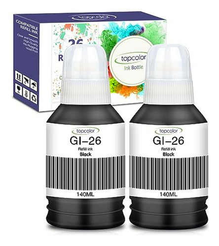 Tinta Negra  Gi-26 Compatible Con Canon Maxify Gx7021 Gx6021