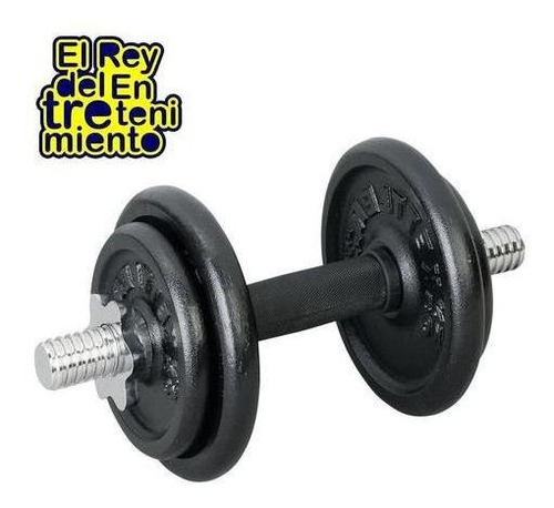 Set Mancuerna Maciza Cromada C/ Rosca + 5 Kilos - El Rey