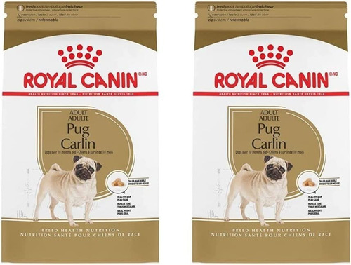 2 Bultos De Royal Canin Pug Perro Adulto Raza Pequeña 4.54kg