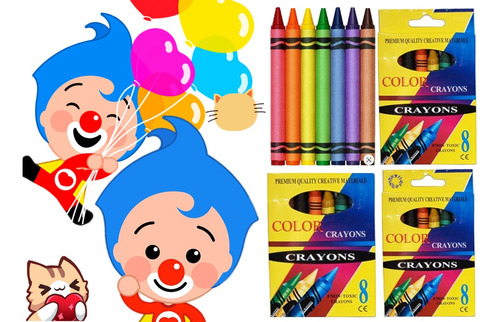 10 Libro Para Colorear Plim Plim + 10 Cajitas Crayon (8) :)