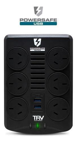 Imagen 3 de 10 de Estabilizador De Tension Trv Powersafe Usb 6tomas/usb/rj45