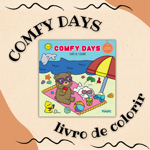 Livro De Colorir Comfy Days Lançamento Oficial 2024 Original Traduzido 24 Desenhos Livrinho Para Pintar Com Lápis De Cor Canetinhas Coloridas 24 80 120 Cor Giz Cera Pintura Anti Stress E Relaxante