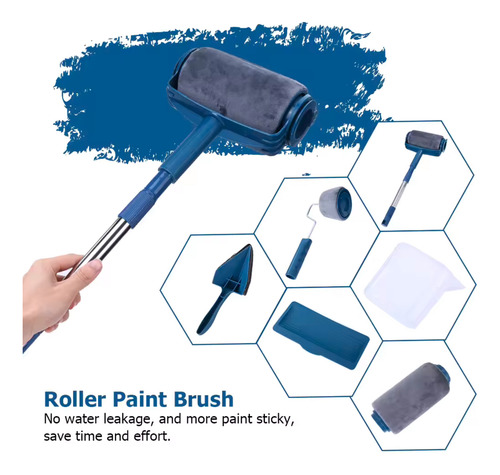 Set De 7pz Rodillo Para Pintar Rellenable