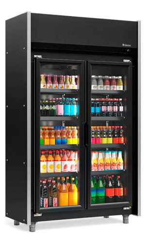 Refrigerador vertical completamente negro Auto Service de 820 litros con color negro, 220 V