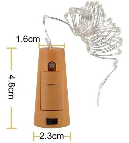 Kit 20 Fio Luz Fada Rolha P/garrafa, 20 Lâmpada Led 2m, Deco