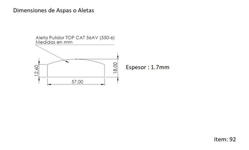 Aspas Para Pulidor Topcat 56av (1 Jgo De 5pzs)