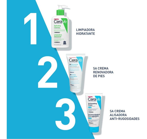 Crema para pies CeraVe Crema Renovadora de Pies con Ácido Salicílico en tubo depresible de 88mL/88g neutro