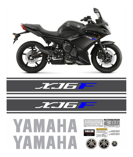 Kit De Adesivos Emblema Compatível Com Yamaha Xj6f Xj6f1103