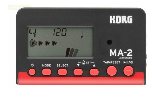 Metronomo Digital Korg Ma-2 Bkrd Preto E Vermelho Compacto