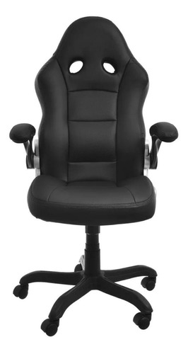 Silla de escritorio Asenti Senna gamer  negra con tapizado de poliuretano