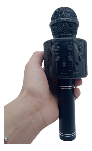 Microfone Karaokê Bronze S Fio Bluetooth Speaker Usb Ws-858