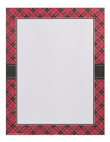 Teacher Created Recurso Rojo Tartan Computadora Papel