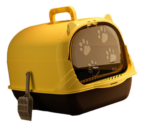 Caja De Arena Para Gatos Con Tapa Con Amarillo Negro