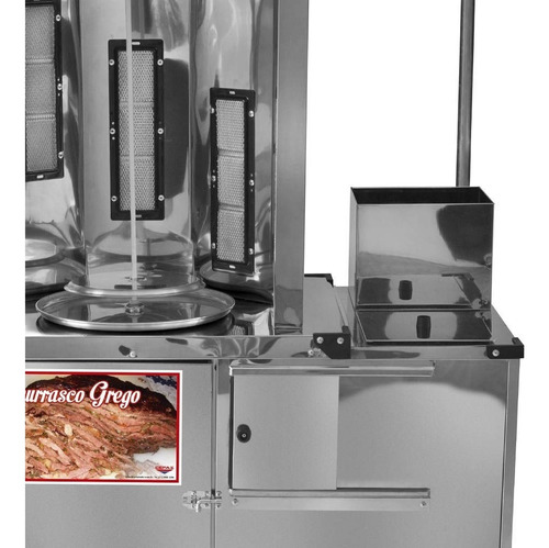 Cefaz L20P/T Carrinho De Churrasco Grego Inox Com Toldo