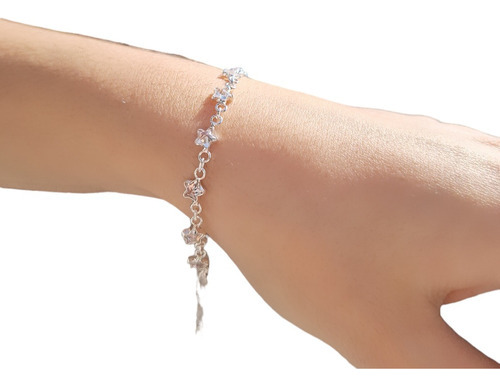 Pulsera De Estrellas Cristales. Plata 925 