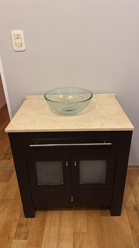 Vanitory Impecable Con Mesada De Silestone Negro Beige Un Agujero (Usado)
