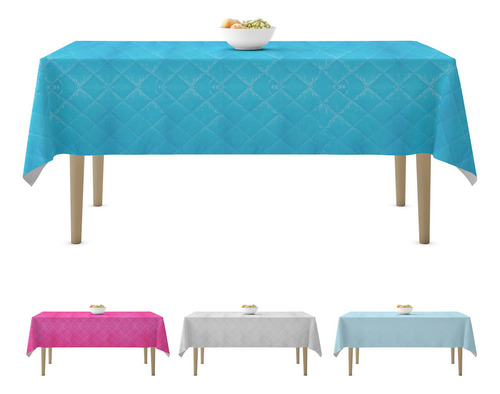 Mantel Rectangular 2.00 X 1.40 Mts Color Azul Liso