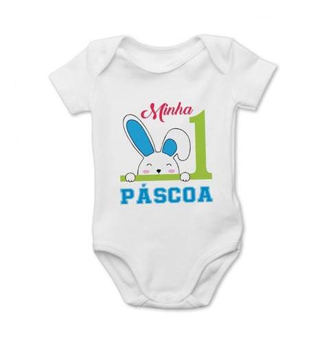 Body Infantil Bebe Primeira Pascoa Coelhinho Unissex