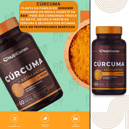 Kit Cúrcuma + Msm + Astaxantina Com 3 Unidades Nutrigenes