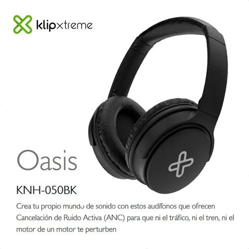 Auriculares Cancelación de Ruido Activa Oasis KNH-050BK - Klip