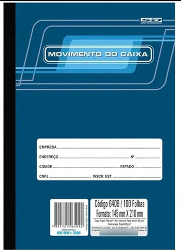 Caderno Movimento Do Caixa São Domingos 1/4 100 Folhas