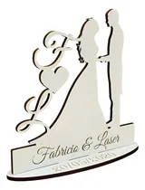 Comprar 15 Centro De Mesa Casamento  Iniciais + Data Mdf Branco R22