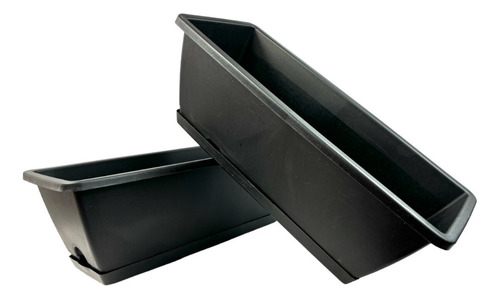 Maceta Rectangular Con Base. Jardinera Ventana 4 Piezas