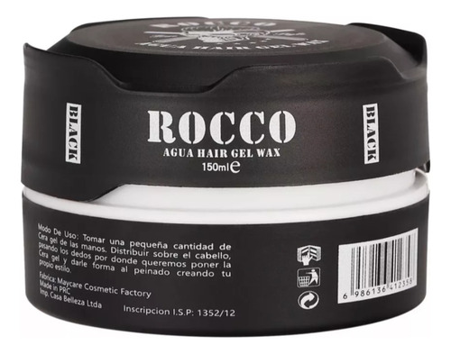 Cera Para Cabello Moldeadora Rocco Negra Extra Fuerte 150ml