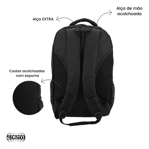 Mochila Para Notebook Executiva Mundi Mde5039m Preto