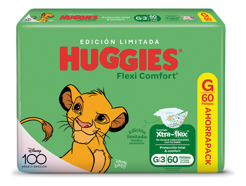 Pañales Huggies Flexi Comfort Tecnología Xtraflex G X60