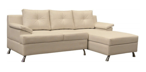 Sofa Modular En L Helvet Derecho Ecocuero Beige