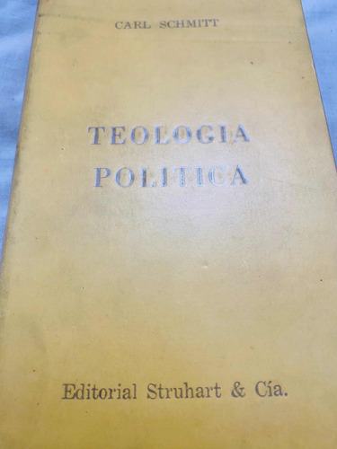 Libro Teología Política/ Carl Schmitt Muy Buen Estado