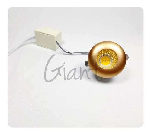 Mini Spot Led Dourado 3w 127/220V P/ Marcenaria Teto Gesso Nicho Estrutura Redonda Com Luz Branca 127/220V