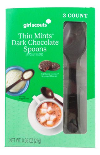 3 Cucharitas Chocolate Y Menta Thin Mints Dark Choco Spoons