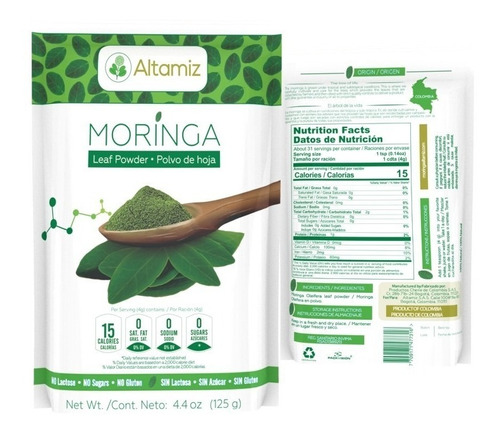 Moringa En Polvo,100%pura,125g. - Unidad a $180