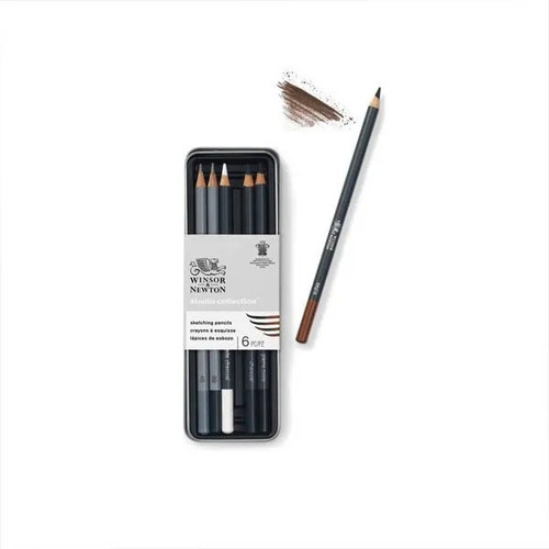  Set Esbozo Winsor & Newton Lata X 6 Lapices Bocetos