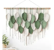 Comprar Gran Macrame Wall Hanging, Boho Leaves Macrame Tapestry...