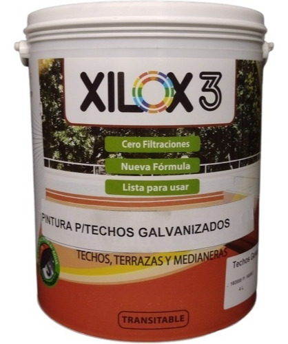 Pintura Techo Galvanizado Xilox3 X 4l