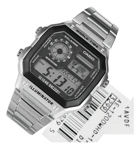 Reloj Pulsera Digital Casio Ae-1200whd Con Correa De Acero