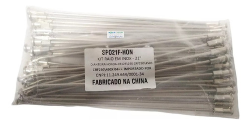Jg Raio Em Inox - 21 Dianteira Crf 250r 450r 2005 2006 2007