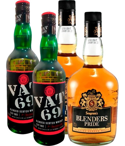 Whisky Vat 69 Escoces 700ml +  Blenders Pride Scotch 1 Litro