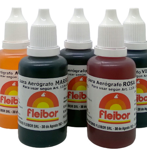 Colorantes Liquidos Fleibor Para Aerógrafos Set 8 Colores