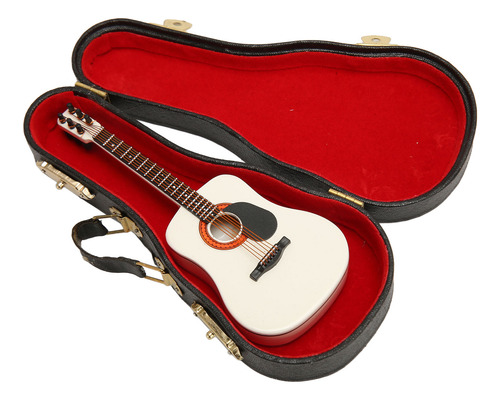 Guitarra Miniatura Modelo Mini Blanca De 5.1 Pulgadas De Lar