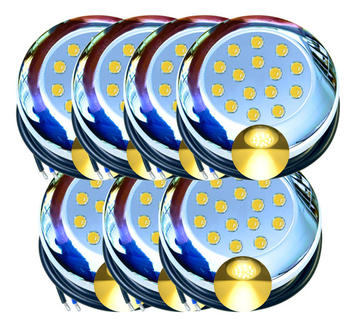 07pçs Luminária Led P/ Piscinas Lagos 15w 12v Ip68 Mono Inox