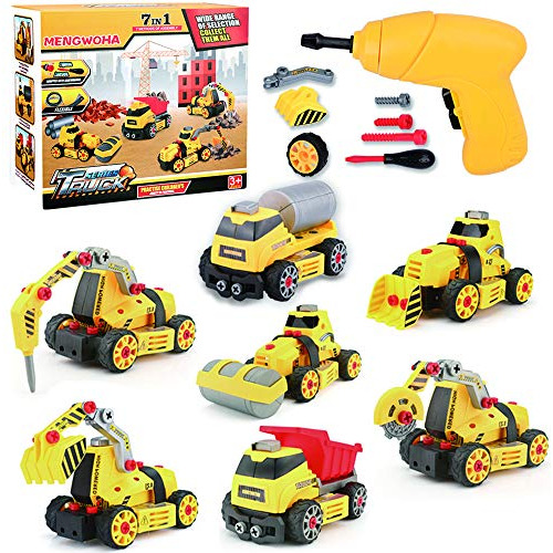 7 1 Diy Take Apart Truck Car Toys Taladro Eléctrico Ju...