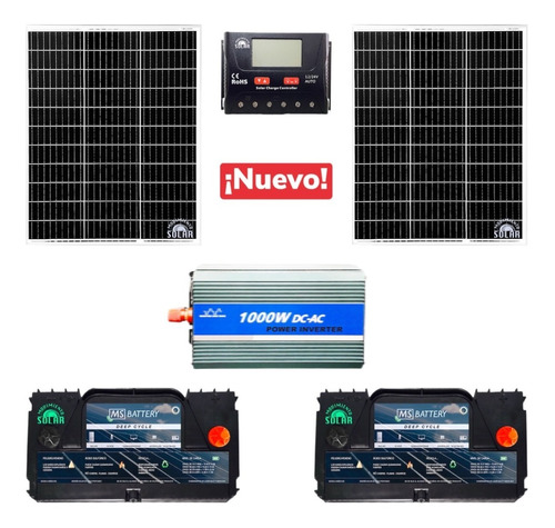 Kit Casa Energia Solar Completo Producción 1000w/h Por Día