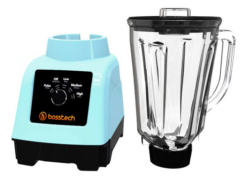 Licuadora 750w Vidrio 2l Perilla 3v Bosstech B3 Celeste